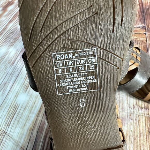 NEW Roan By Bedstu SCARLETTY Womens Size 8 Brown Leather Gladiator Sandals Shoes - Picture 10 of 10